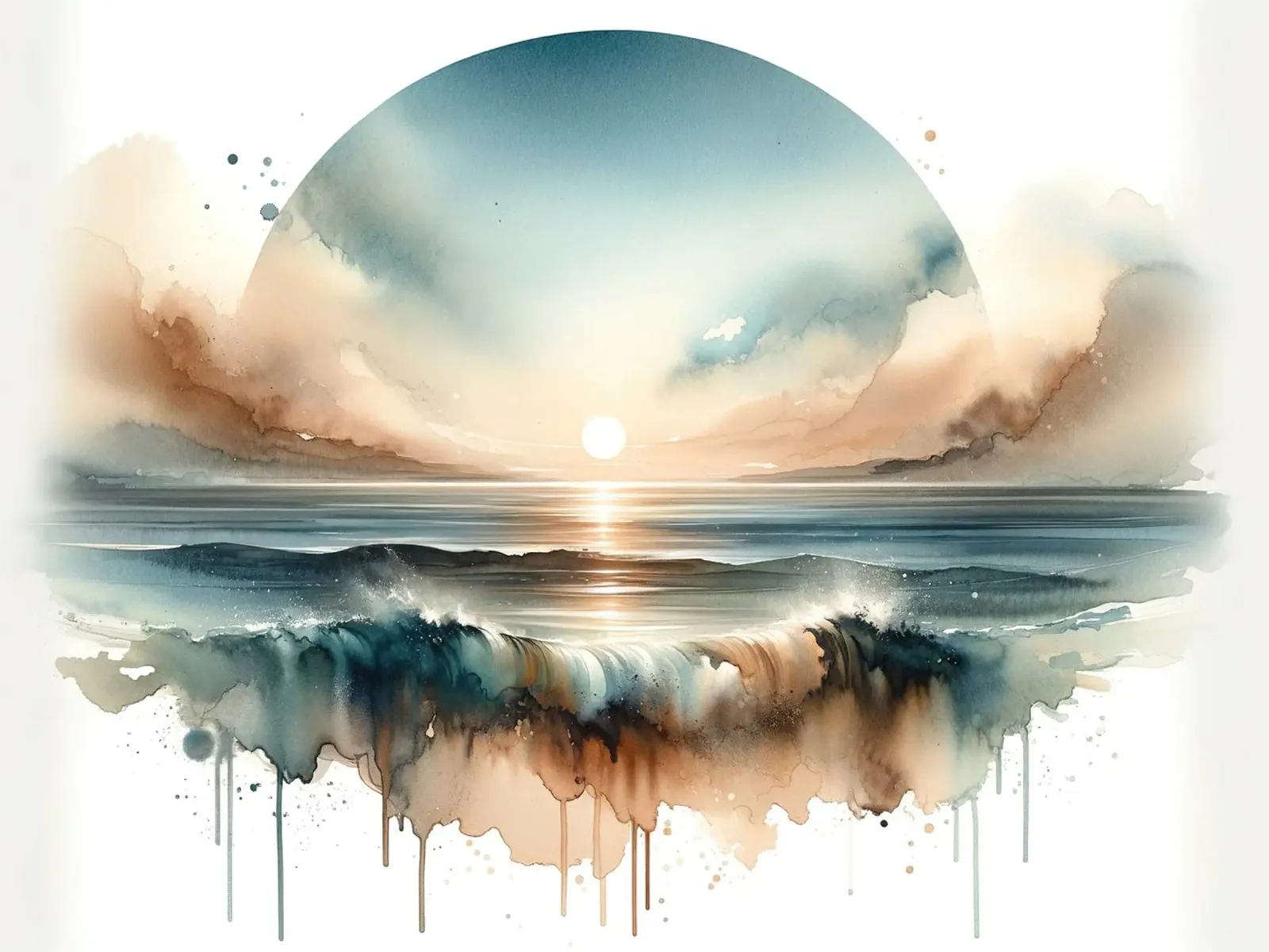 Sereno tramonto sull'oceano plexiglass da Chromatic Fusion Studio