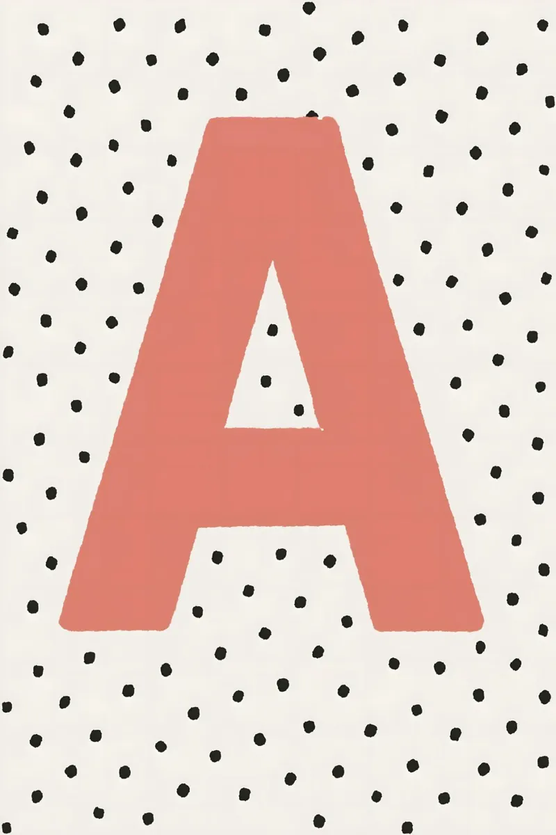 Iniziale A su pois - Manifesto scandinavo poster con telaio in plastica da KidzStudio