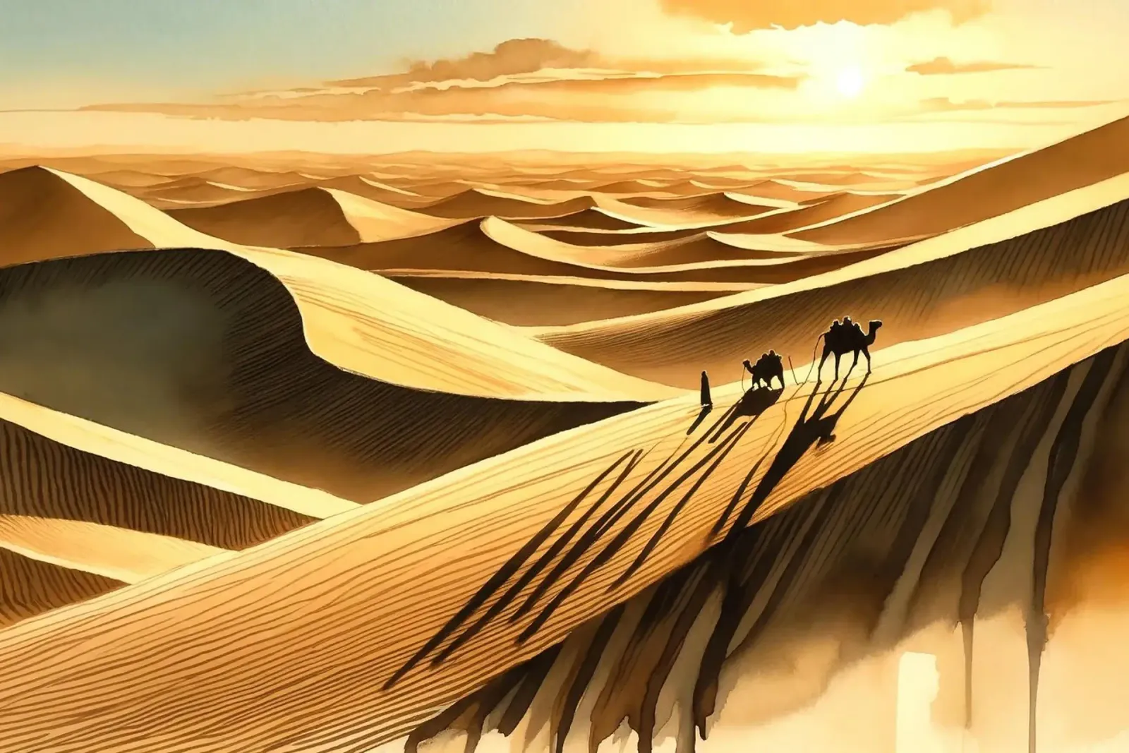 Viaggio tra le dune illuminate dal sole plexiglass da Chromatic Fusion Studio