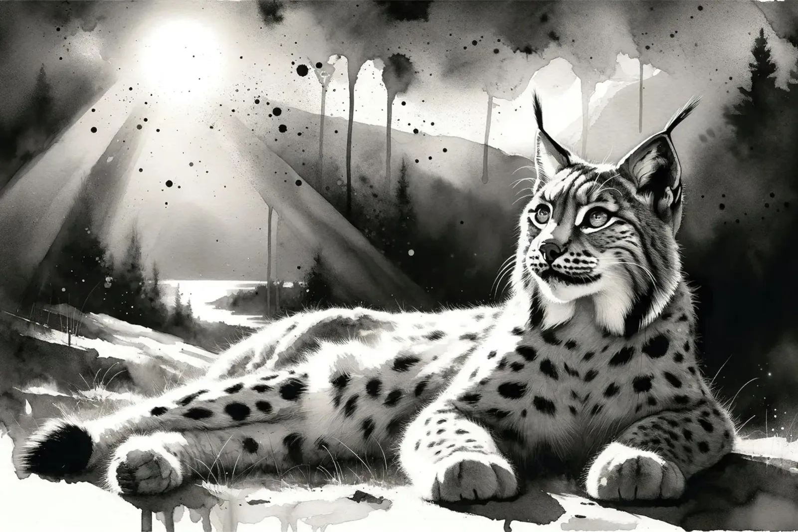 Zonovergoten lynxrust canvas met Baklijst van Chromatic Fusion Studio