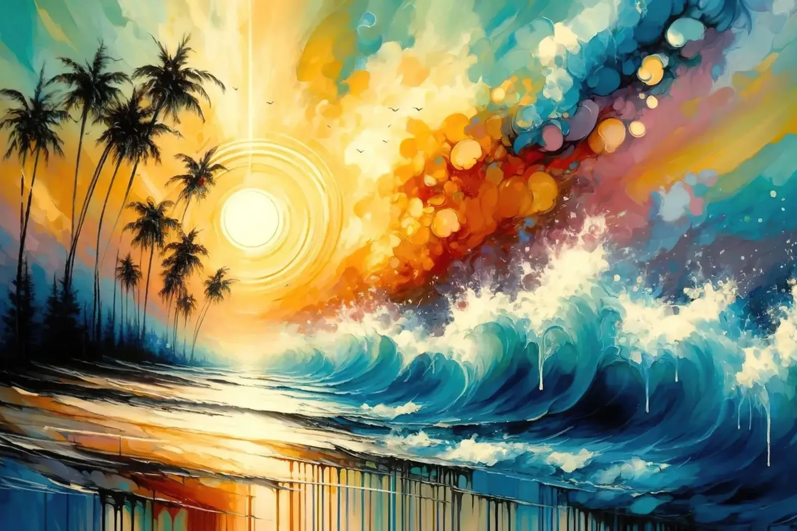 Sunset Symphony within the Ocean's Embrace hahnemühle by Chromatic Fusion Studio