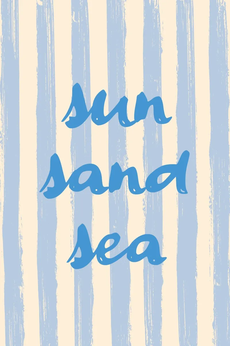 sun sand sea - blu a strisce poster by pierosvisuals