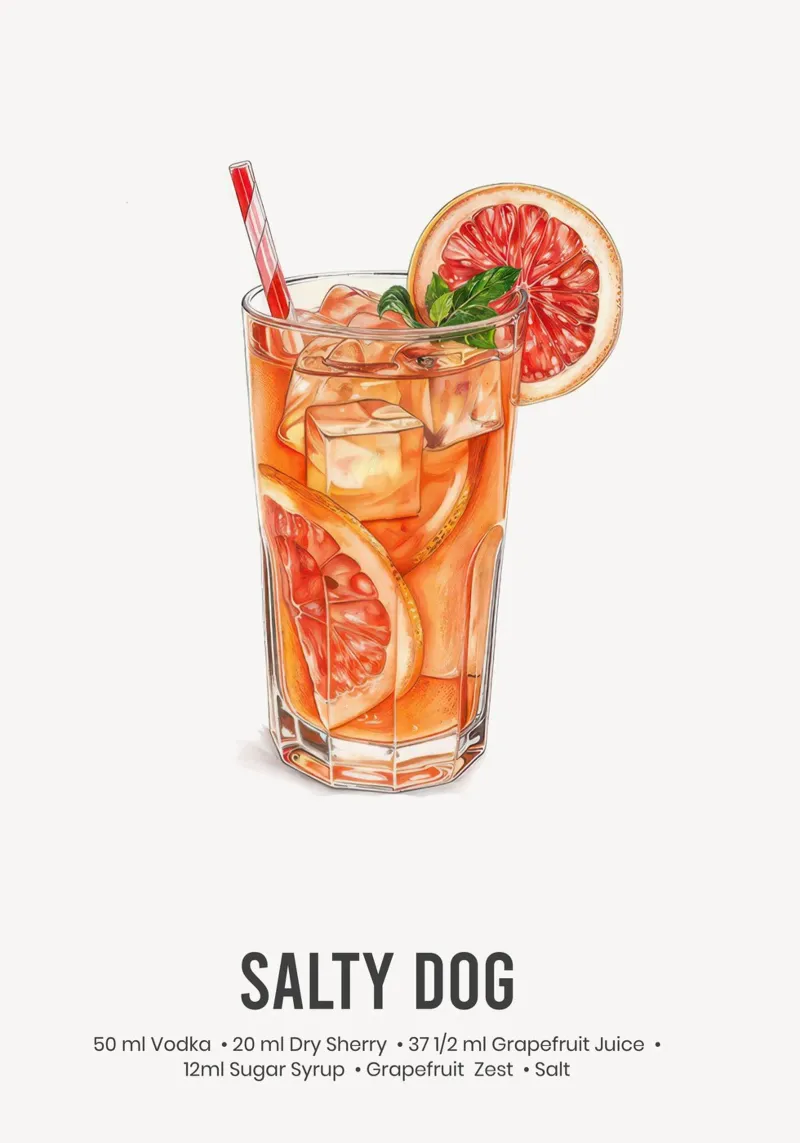 Salty dog Cocktail tela con Cornice a cassetta da Attaboy Dsgn