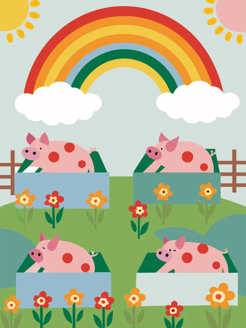 Pig Farming hahnemühle by CUTE ANIMALS