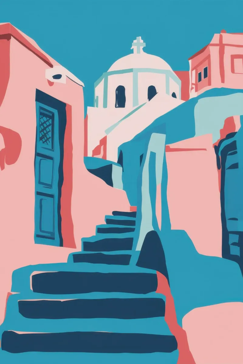 Passeggiata in un vicolo illuminato dal sole poster da Frosh Pallete