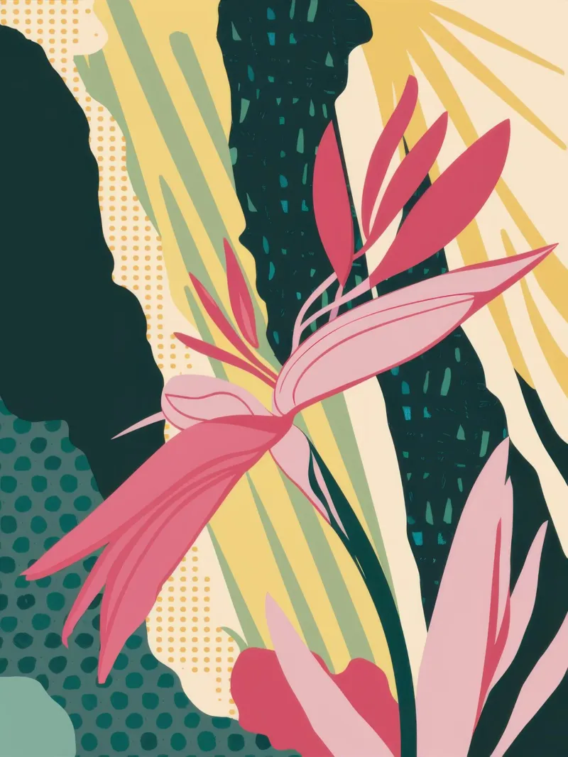 Paradise bloem structuur canvas met Baklijst van Lunar Valentina