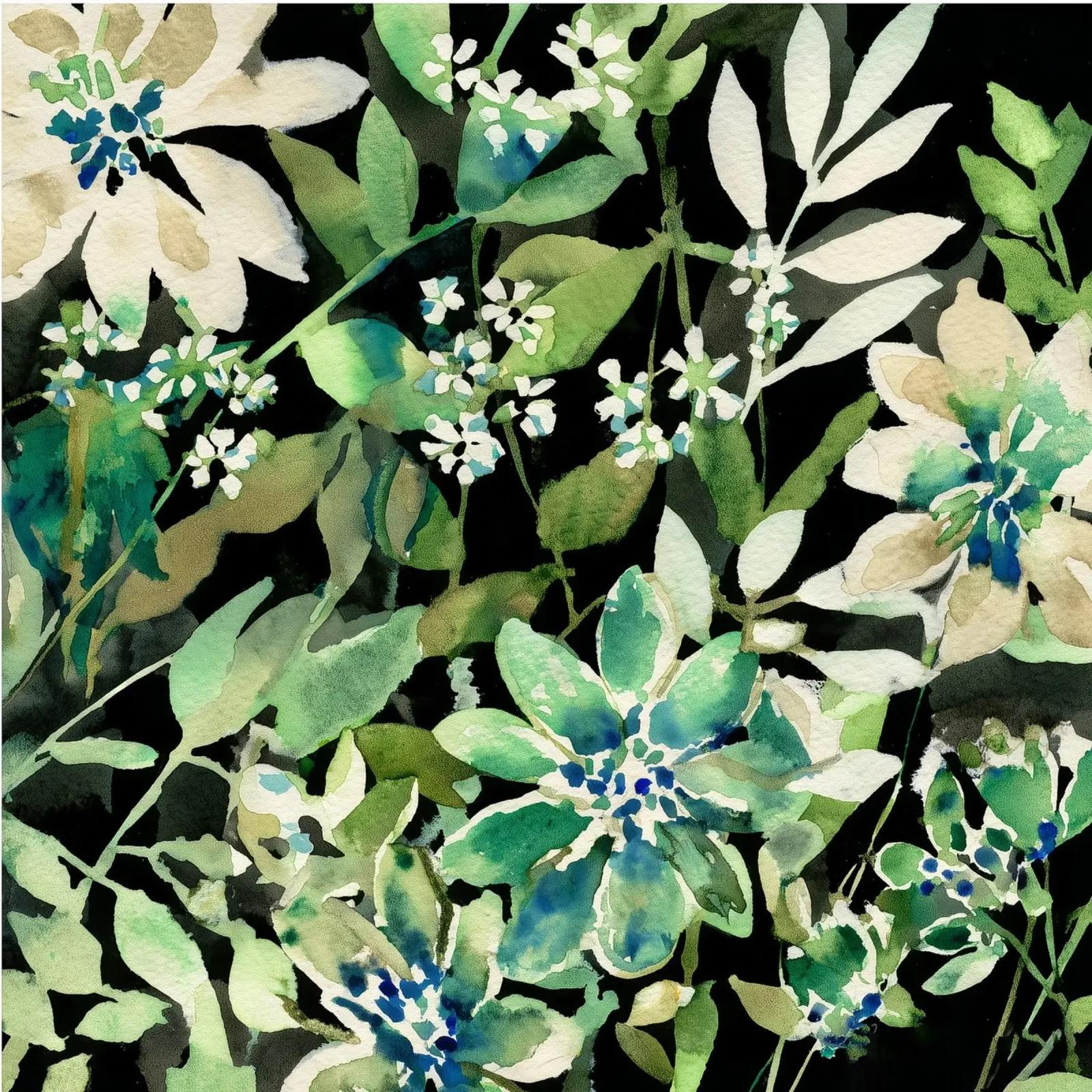 Petali di mezzanotte poster con telaio in alluminio da Sophia Calder Studio