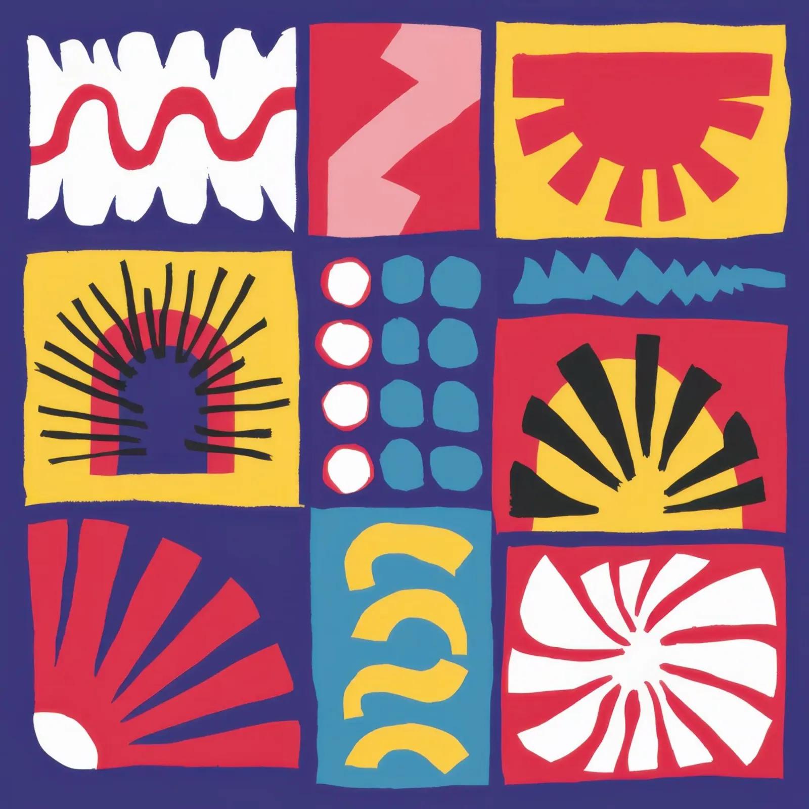 Folk Art Pattern Grid Hahnemühle von Line Fable