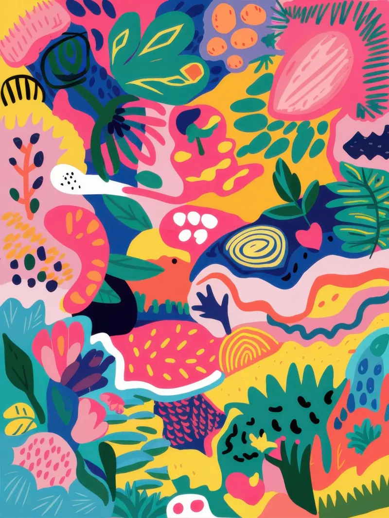 Giardino di corallo psichedelico poster con telaio in alluminio da Frosh Pallete