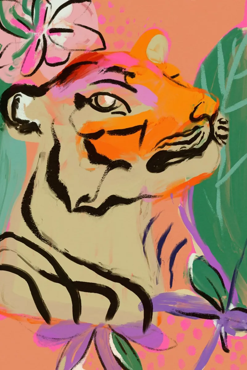Tiger In Jungle carta hahnemühle da treechild