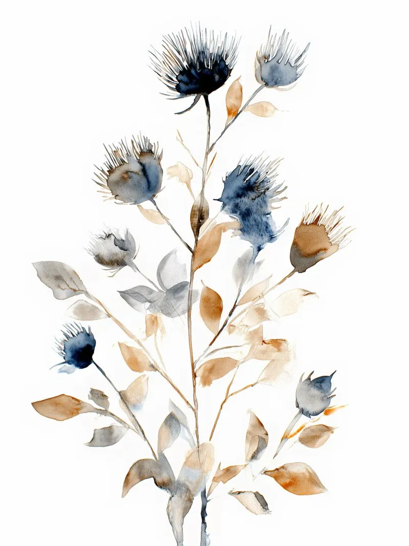 Cardo e fumo poster con telaio in plastica da Sophia Calder Studio