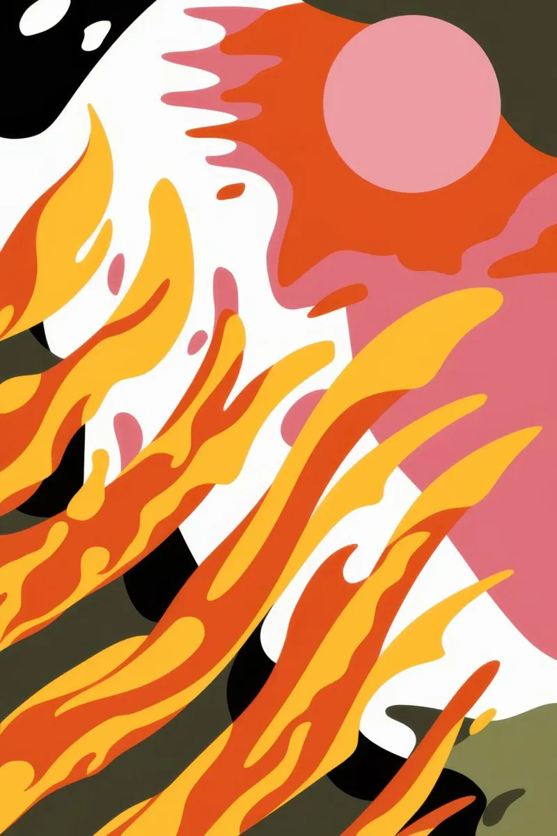 Fuoco astratto della fenice tela con Cornice a cassetta da Solar Paint