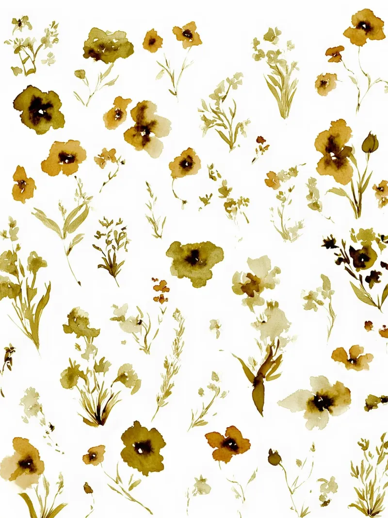 Spargimento di fiori selvatici poster con telaio in alluminio da Sophia Calder Studio