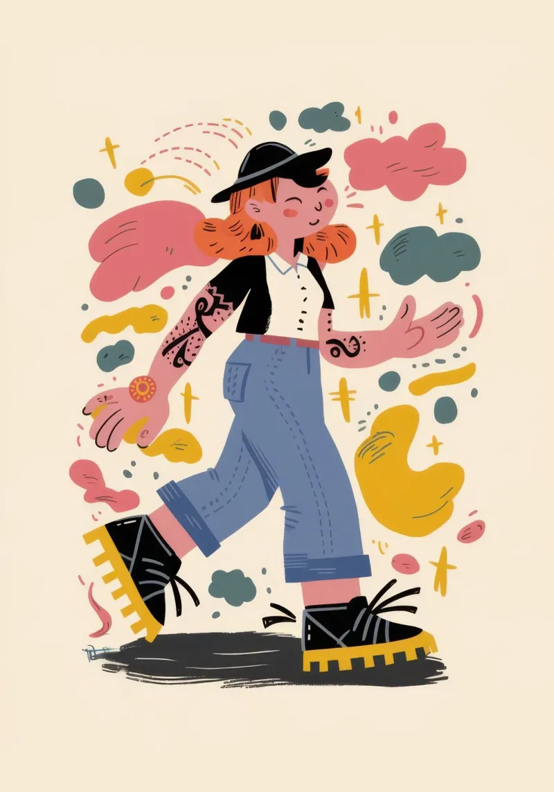 Passeggiata eccentrica per gatti poster da Frosh Pallete