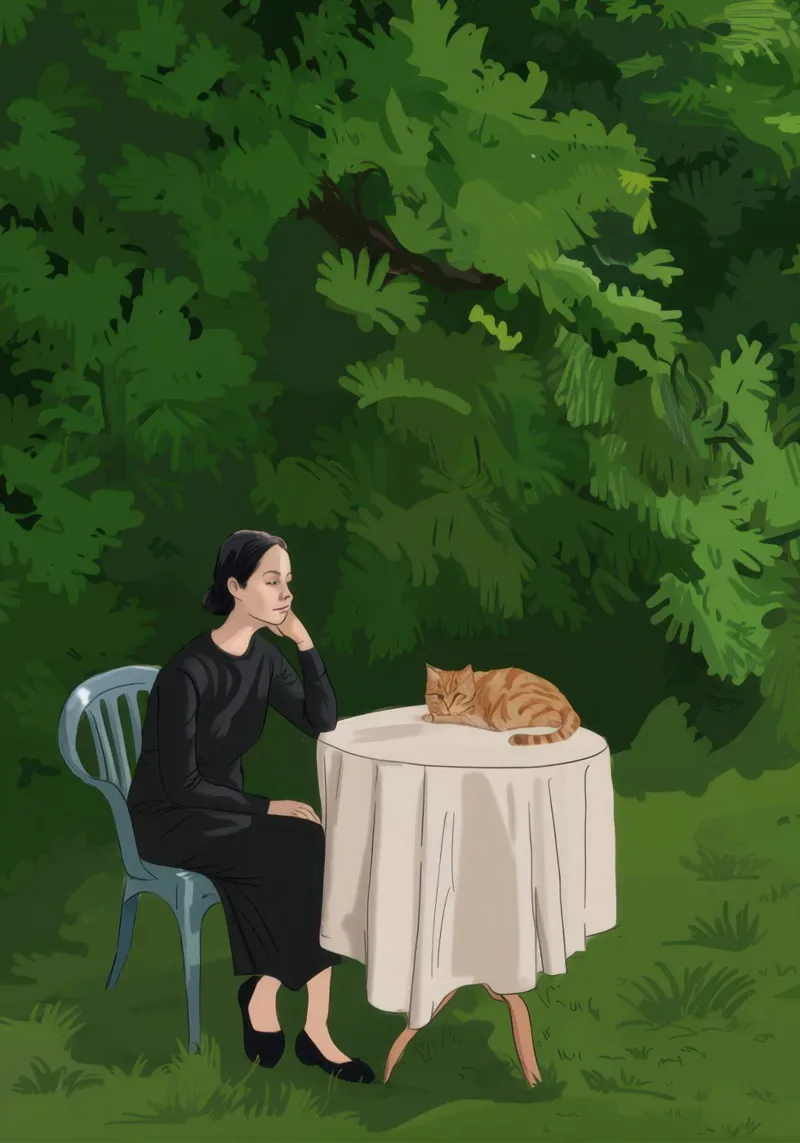 Tè pomeridiano in giardino poster con telaio in legno da Frosh Pallete