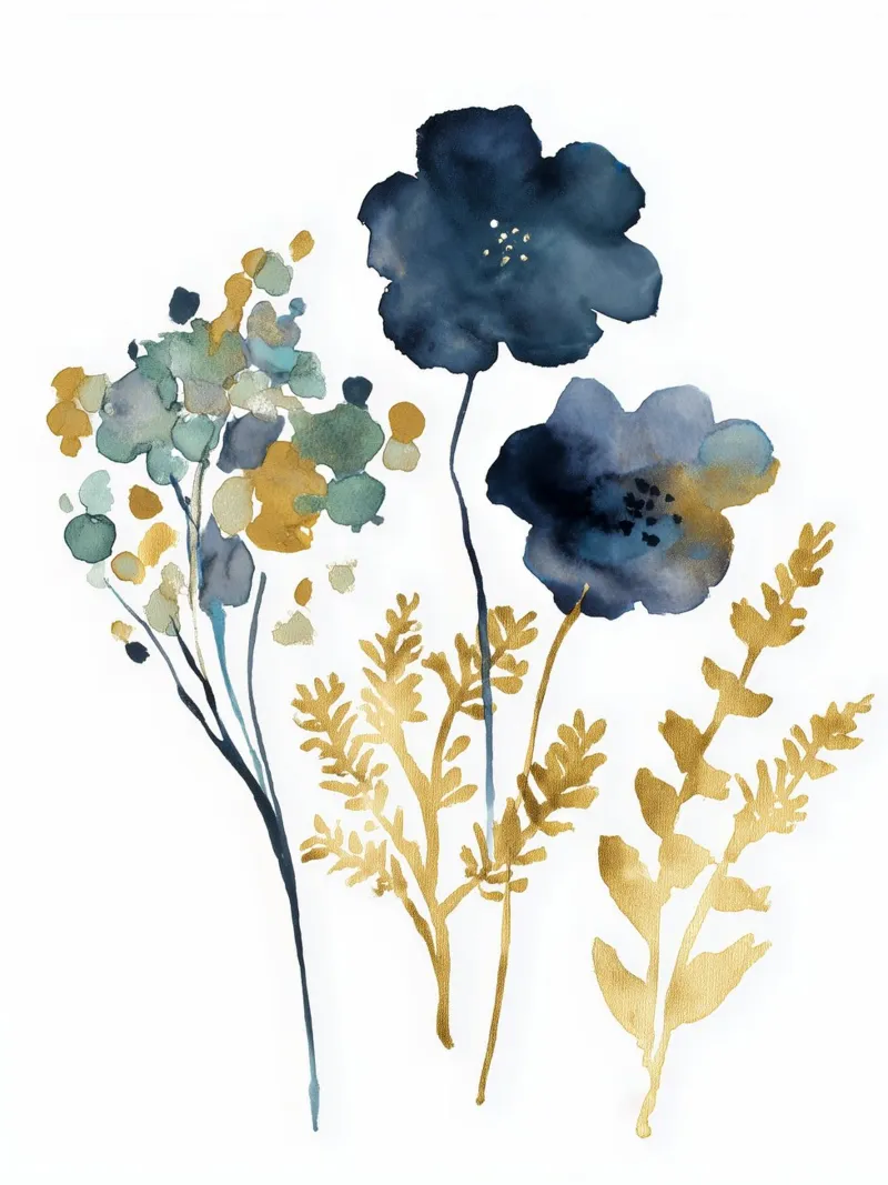 Indigo et ocre poster de Sophia Calder Studio