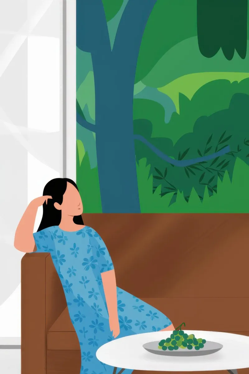 Quiet Window Contemplation canvas with Floater frame by Frosh Pallete