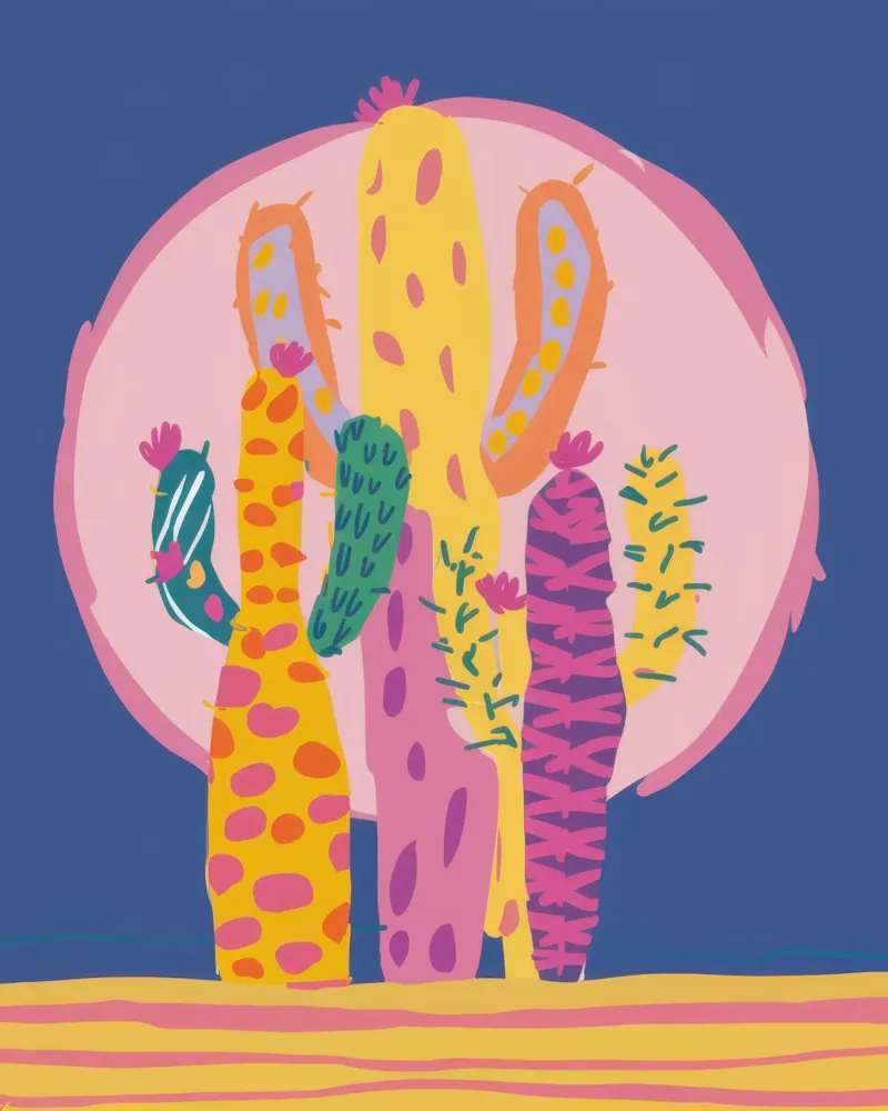 Giardino dei cactus lunari carta hahnemühle da Frosh Pallete