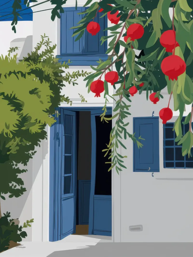Mediterranean Lemon Tree canvas with Floater frame by Frosh Pallete