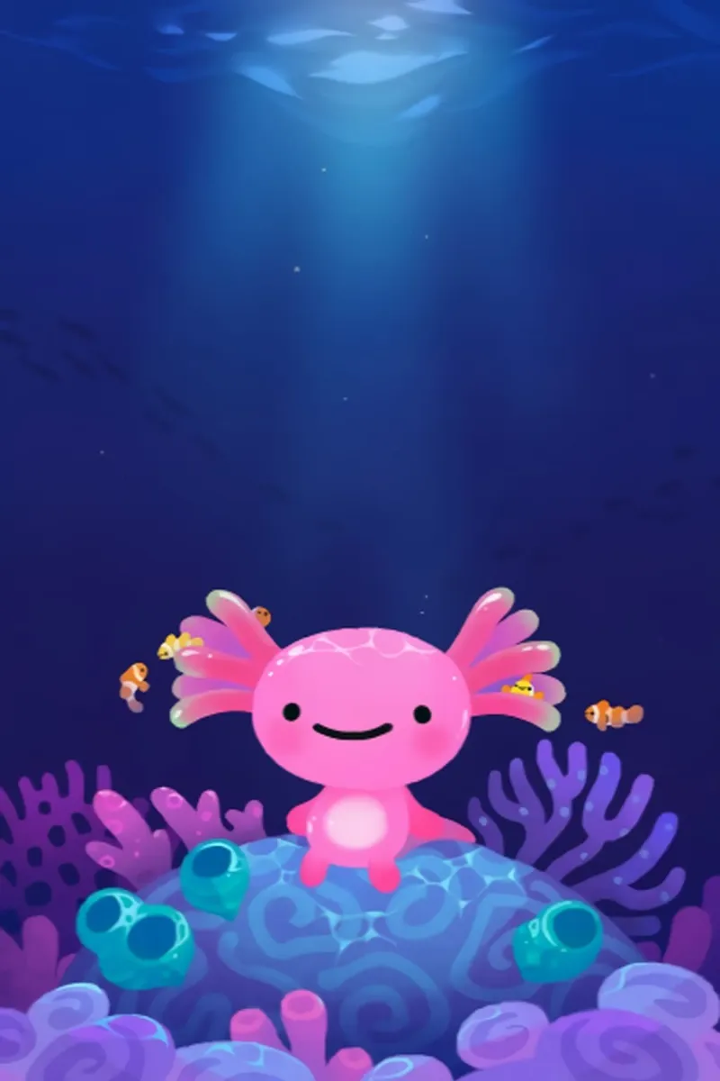 Axolotl corallino pellicola backlit da eugene shop