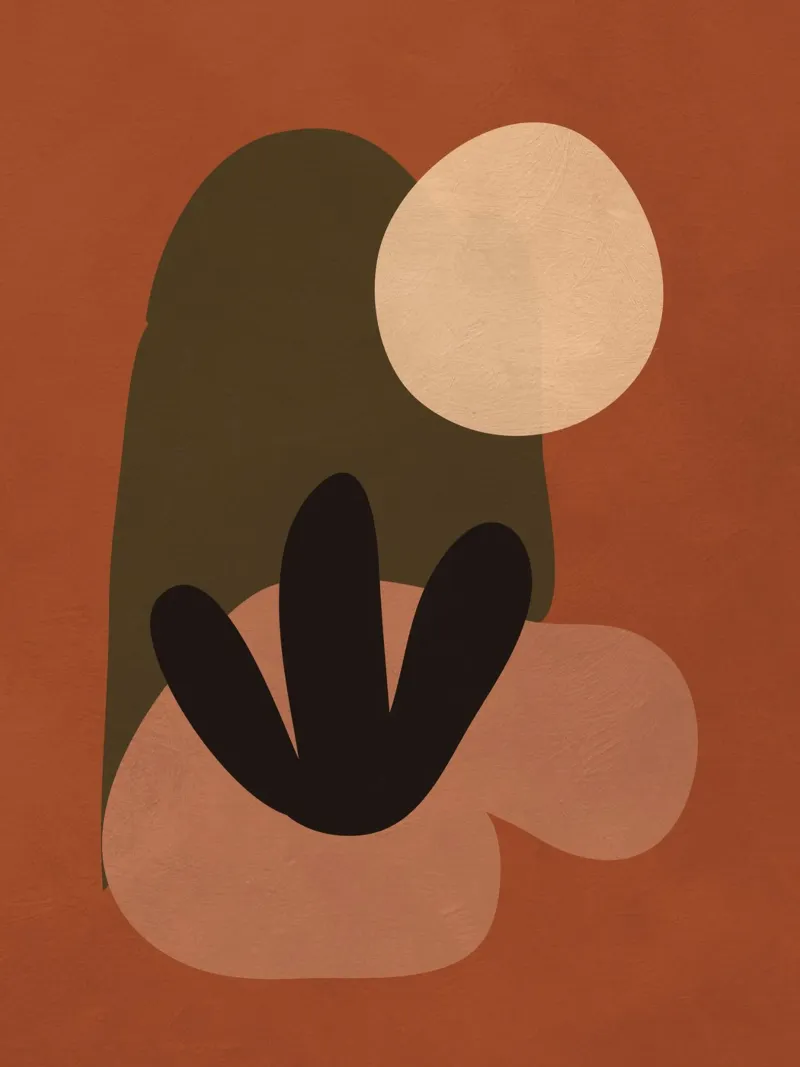 Terracotta Flow poster con telaio in legno da LeaDArt