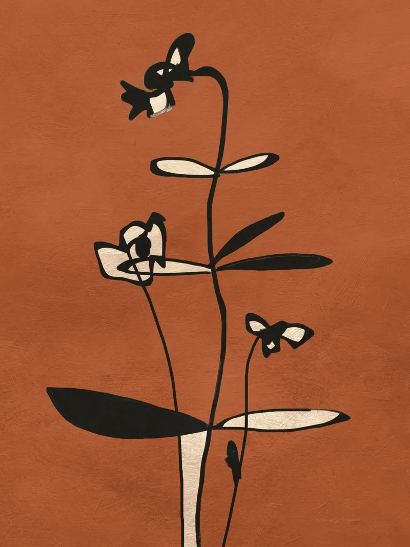 Fiori di terracotta poster con telaio in alluminio da LeaDArt