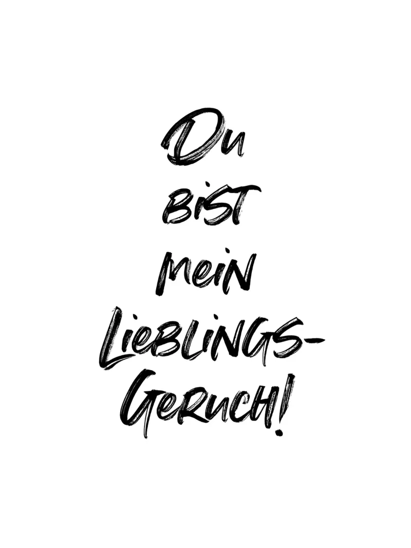 Du bist mein Lieblingsgeruch. | minimalistic design canvas van just typo