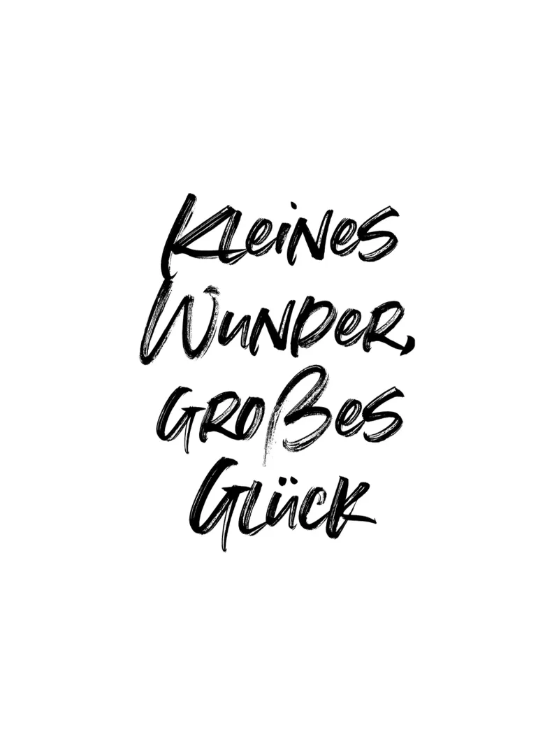Kleines Wunder, großes Glück. | minimalistic design carta hahnemühle da just typo