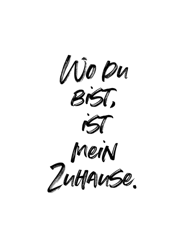Wo du bist, ist mein Zuhause. | minimalistic design carta hahnemühle da just typo