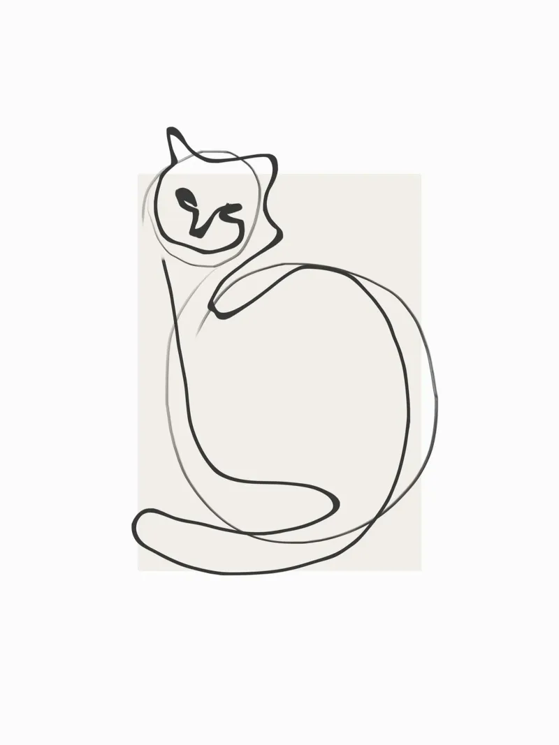Gatto in una riga plexiglass da LeaDArt