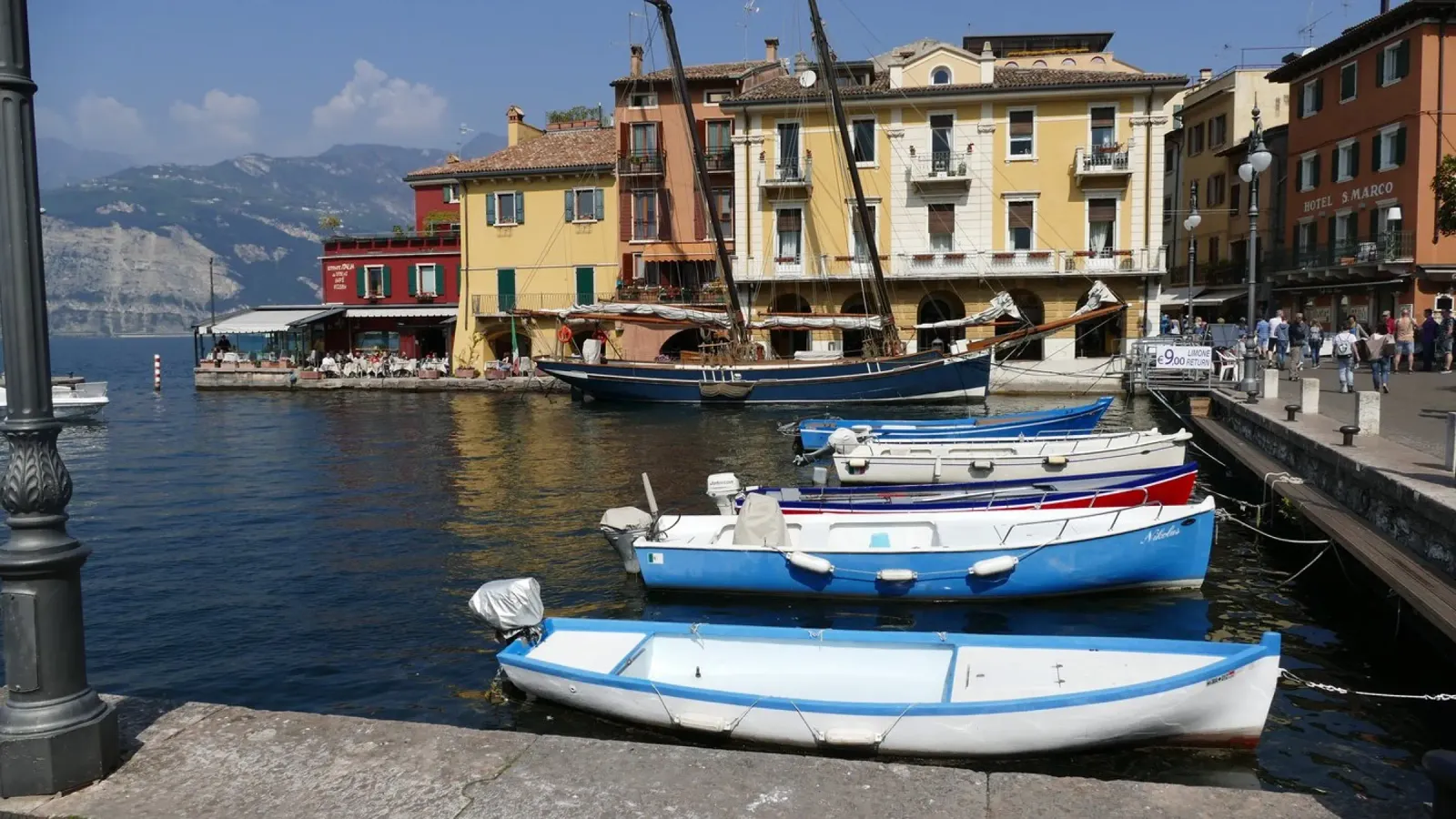 Malcesine harbour on Lake Garda canvas with Floater frame by Alexandra Joseph Fotomomente