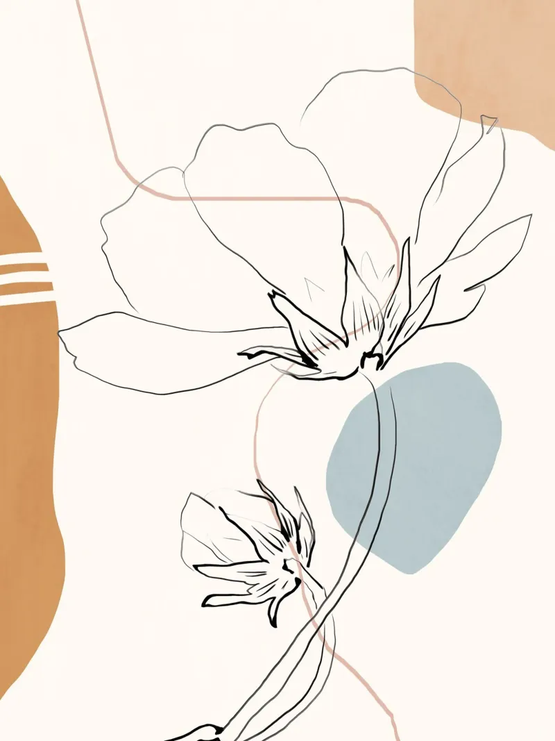 Neutral Floral Poster von LeaDArt