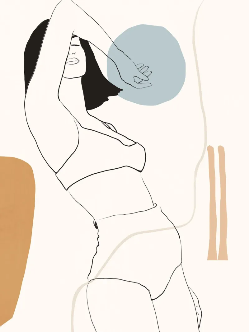 Line art donna minimale alluminio dibond da LeaDArt