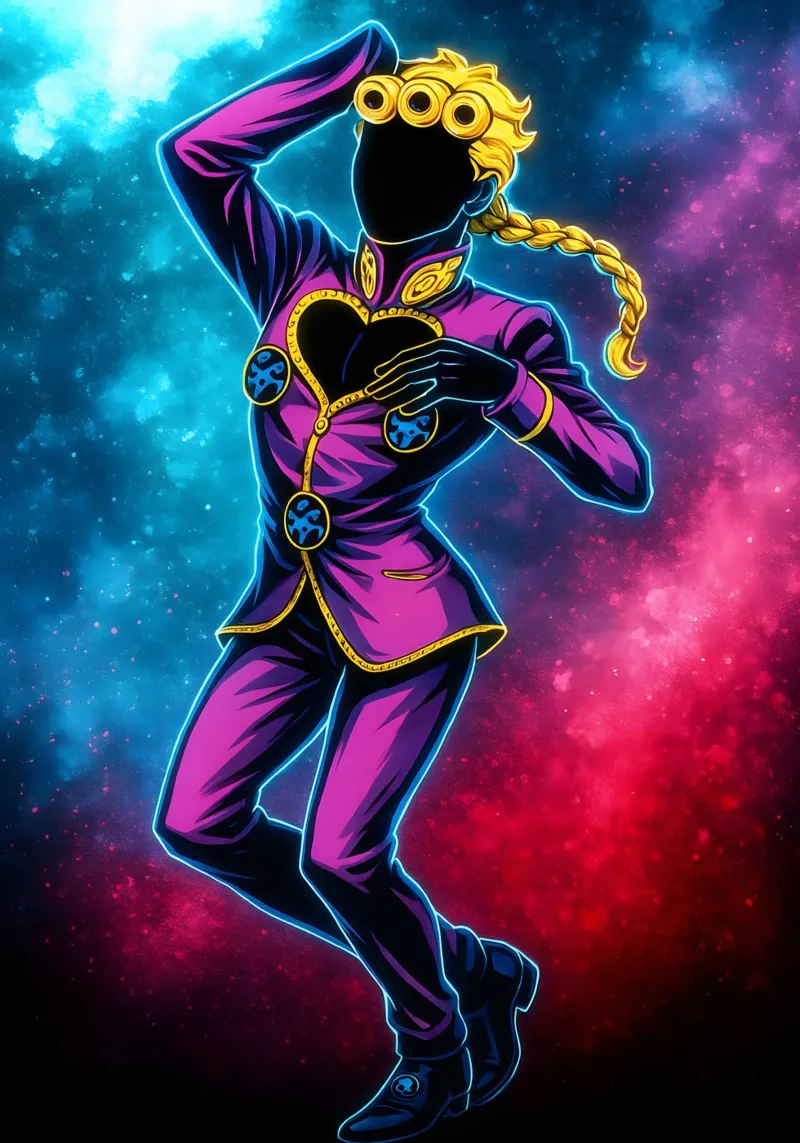 Soul Of Jojo_s Bizarre Adventure Giorno Giovanna Backlit Folie von DGSoulheroes