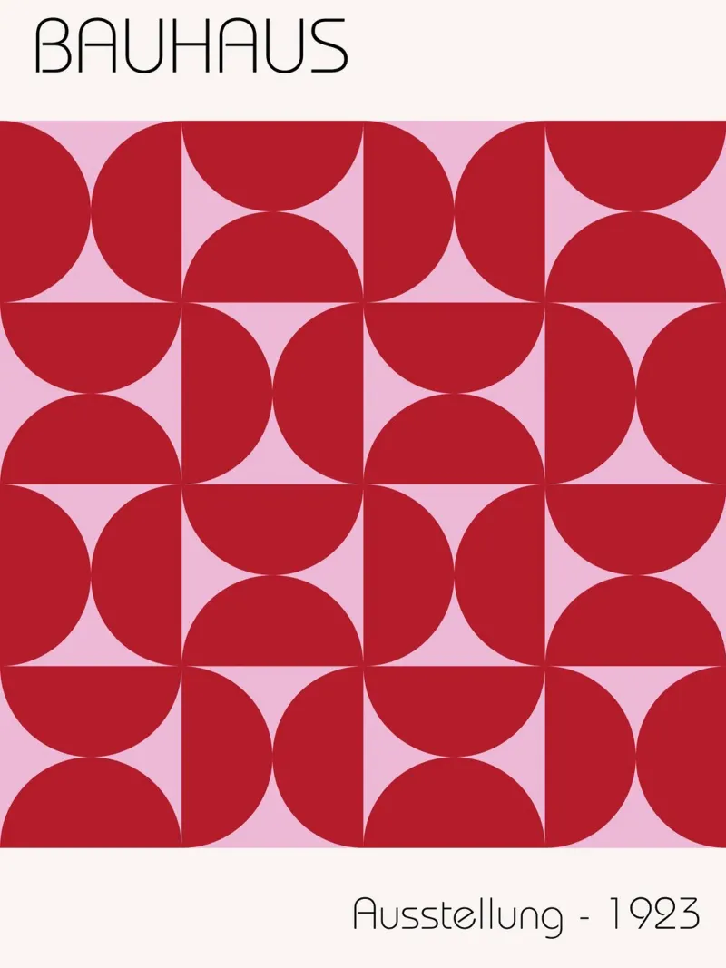 Bauhaus Poster 1923 - Red Pink Geometry Art canvas by Studio Vibe