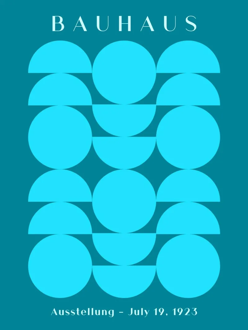 Bauhaus Poster Turquoise - Geometric Art acrylic glass by Studio Vibe