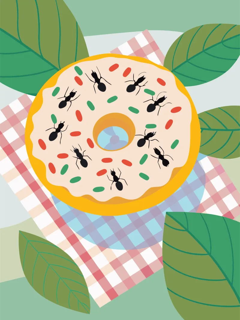 Ant on the Donut canvas by CUTE ANIMALS