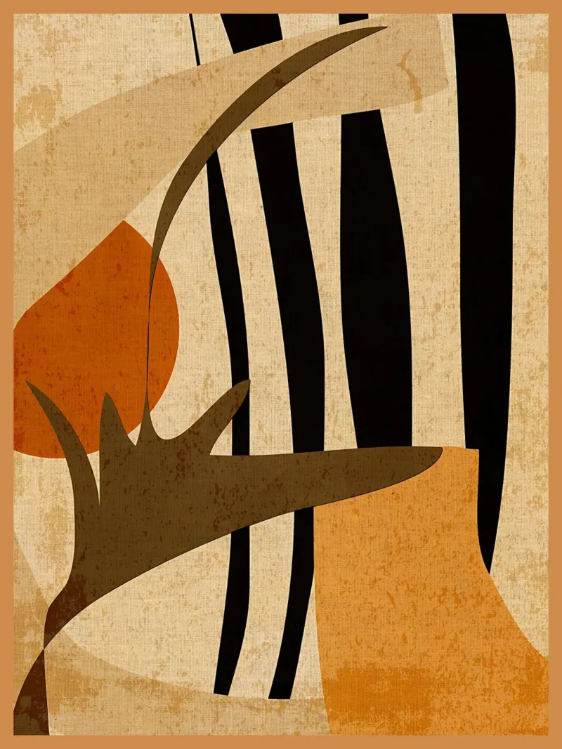 forme astratte linee curve poster con telaio in legno da DavisStudio