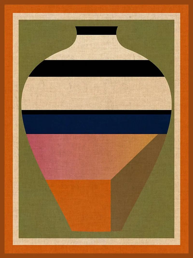 vaso strisce geometriche carta hahnemühle da CourtneyStudio