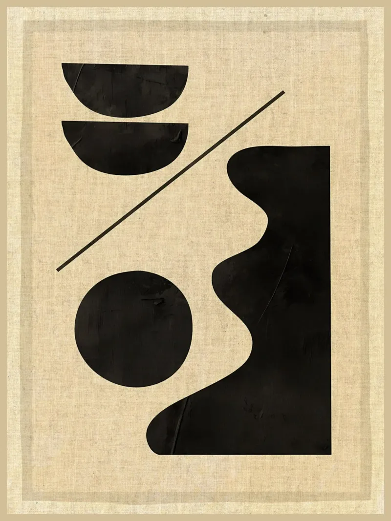 Moderne abstracte minimale vormen canvas van Edson Studio