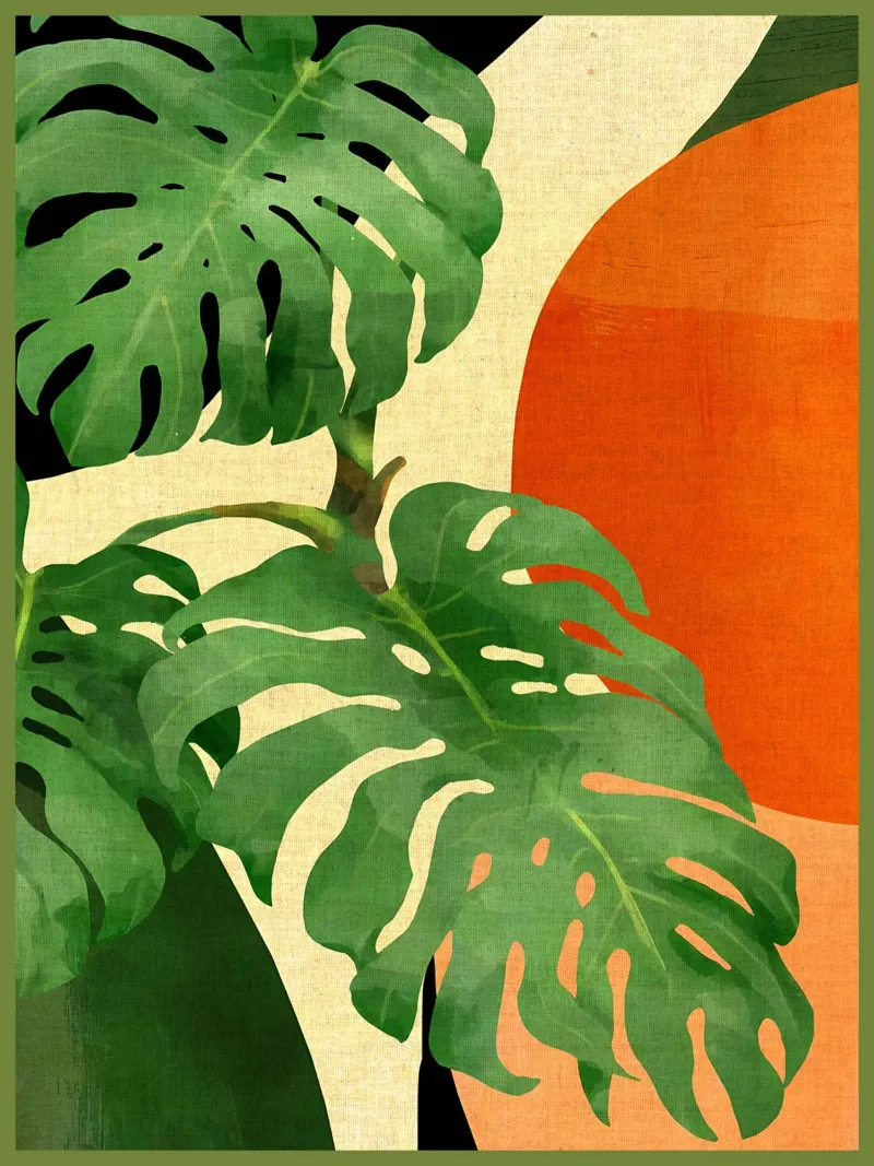 Tropical Leaves- Abstract Art canvas by Edson Studio