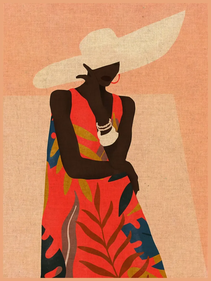 Donna in abito tropicale poster da Edson Studio
