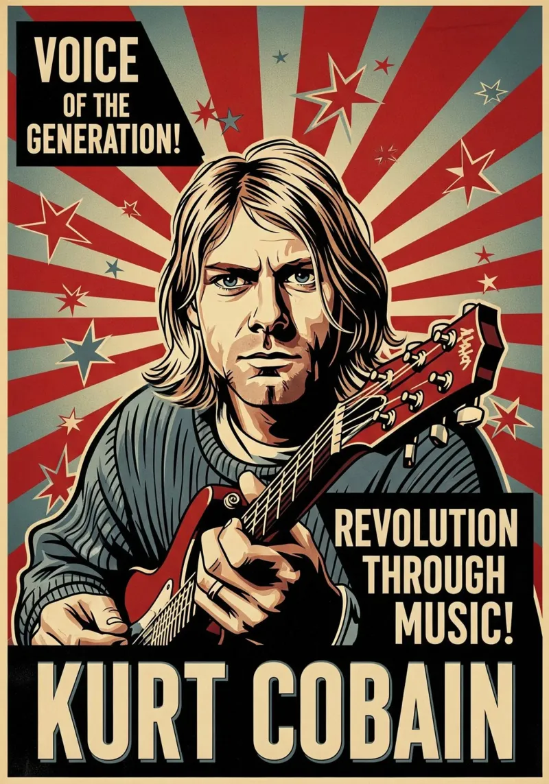 Kurt Cobain vintage style alu-dibond by Lembayung art
