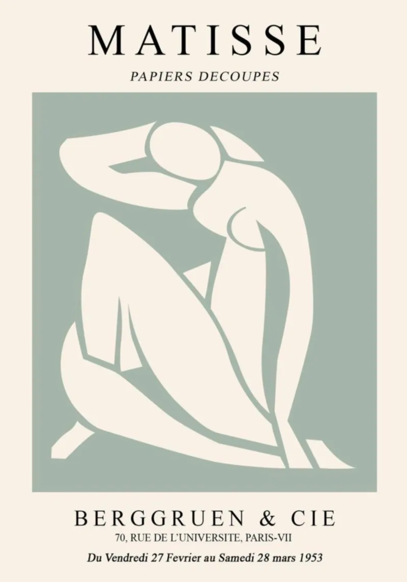 Poster Matisse "Papiers Découpés" Nudo reclinato pellicola backlit da homdeco