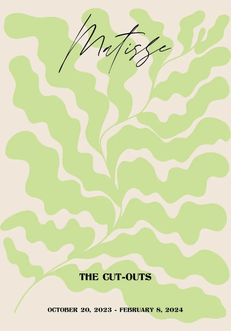 Matisse "De uitsnijdingen" Abstract Groen Blad Poster canvas met Baklijst van homdeco