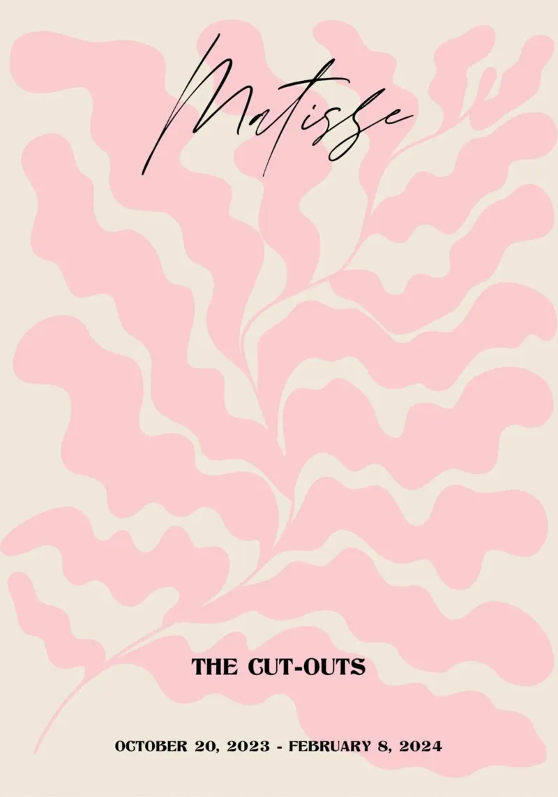 Matisse "De uitsnijdingen" Abstract Roze Blad Poster canvas met Baklijst van homdeco