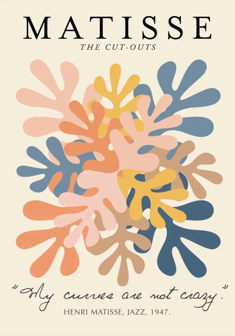 Poster Matisse "I ritagli" Foglie astratte calde e fredde pellicola backlit da homdeco
