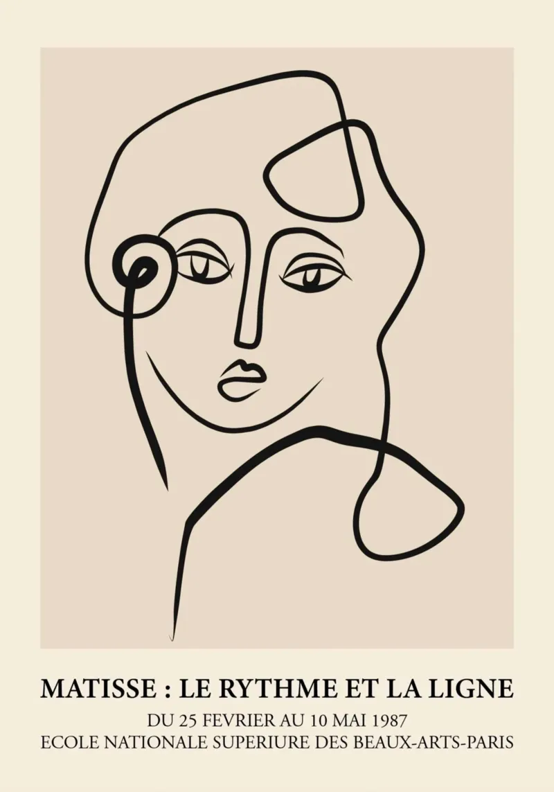 Poster Matisse "Ritmo e linea" Volti astratti pellicola backlit da homdeco