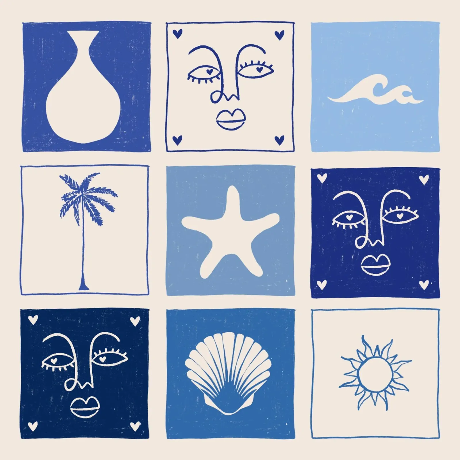 BLUE poster con telaio in plastica da Shatha Al Dafai