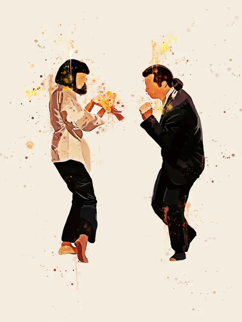 Pulp Fiction danza pittura arte plexiglass da ontoseno